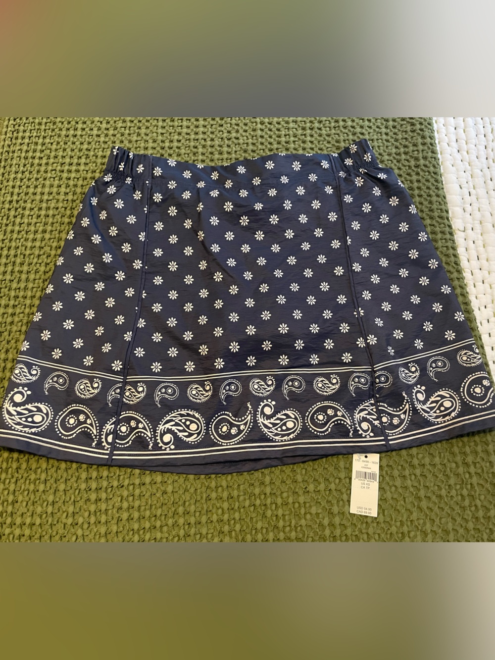 NWT- Offline by Aerie Navy Paisley & Floral Print Mini Skirt